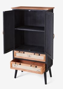 Kast - zwart - maat 118x63 cm - bonprix