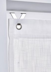 Vouwgordijn in linnen look met rijgkoord - wit - maat 5 (h/b: 140/140 cm) - bonprix
