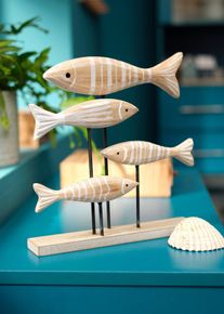 Ornament vissen - beige - maat 23x22 cm - bonprix