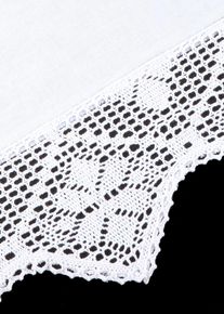 Valletje met gehaakte rand - wit - maat 45x90 cm - bonprix