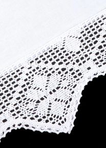 Valletje met gehaakte rand - wit - maat 45x120 cm - bonprix