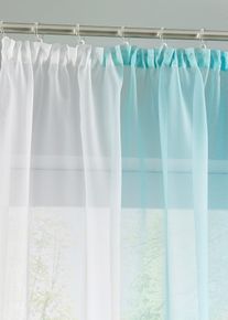Gordijnen met gerecycled polyester en kleurverloop (set van 2) - blauw - maat 265x144 cm - bonprix