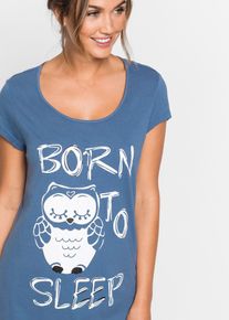 Nachthemd - blauw - maat 56/58 (3XL) - 100% katoen - bonprix