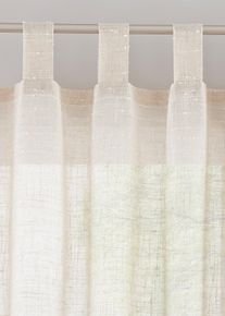 Transparant gordijn in linnen look (1 stuk) - beige - maat 145incl. lussenx135 cm - bonprix