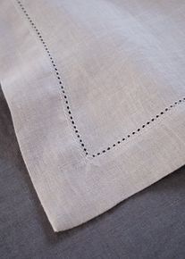 Linnen tafelkleed - beige - maat 85x85 cm - linnen - bonprix