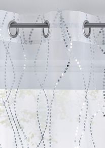 Transparant gordijn met glanzende print (1 stuk) - wit - maat 175x140 cm - bonprix