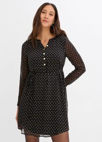Feestelijke 2-in-1 zwangerschapsjurk / voedingsjurk van chiffon - zwart - maat 50 - bonprix