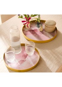Dienblad 2-dlg.set - roze - maat Onesize - bonprix