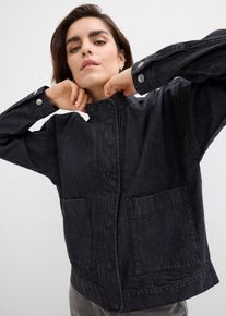 Oversized spijkerjas met cargodetails - zwart - maat 44 - met katoen - bonprix