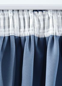 Verduisterend gordijn met lichte structuur (set van 2) - blauw - maat 145x130 cm - bonprix