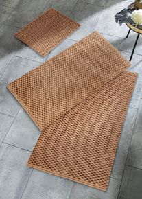 Badmat met chenille structuur - groen - maat 1 (wc-mat voor hangend toilet) - met katoen - bonprix