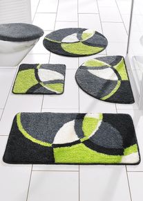 Badmat met kleurrijke print - groen - maat 10 (3-dlg. set badmat 50/90 cm, wc-mat voor hangend toilet, wc-dekselovertrek) - bonprix