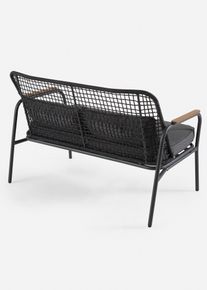 Tuinbank met vlechtwerk - zwart - maat Onesize - bonprix