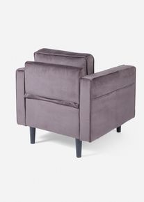 Fluwelen fauteuil - grijs - maat Onesize - bonprix