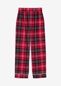 Kinderen flanellen pyjamabroek - rood - maat 116/122 - met katoen - bonprix