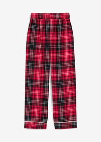 Kinderen flanellen pyjamabroek - rood - maat 128/134 - met katoen - bonprix