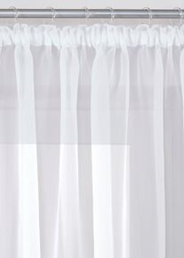 Transparante korte vitrage met satijnen boord - wit - maat 3 (h/b: 100/500 cm) - bonprix