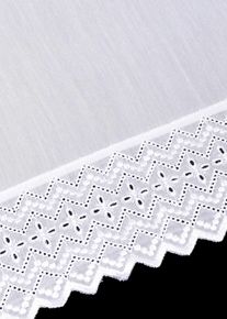 Valletje met geborduurde rand - wit - maat 30x90 cm - bonprix