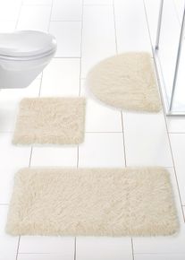 Badmat met synthetische vacht en memory foam - beige - maat 80x140 cm - bonprix