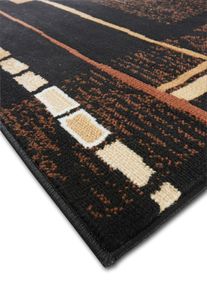 Vloerkleed met etnopatroon - zwart - maat 133x190 cm - bonprix