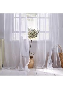 Transparante gordijnen (2 stuks) effen - wit - maat 175incl. lussenx150 cm - bonprix