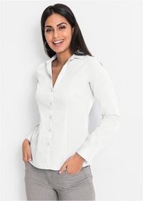 Stretch blouse - wit - maat 44 - met katoen - bonprix