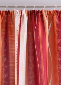 Microvezel gordijn met print (1 stuk) - oranje - maat 145x140 cm - bonprix