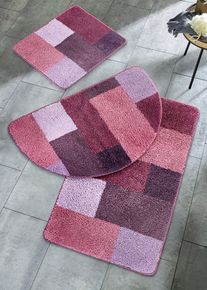 Getufte badmat met pastelkleuren - roze - maat 7 (douchemat halfrond 50/80cm) - bonprix