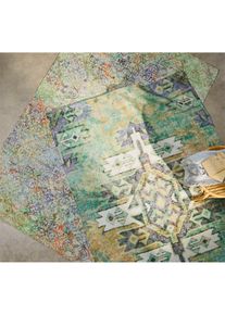 Vloerkleed voor binnen en buiten met een modern patroon - blauw - maat 70x140 cm - bonprix