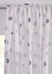 Gordijn van gerecycled polyester met stippenprint (1 stuk) - wit - maat 175x135 cm - bonprix