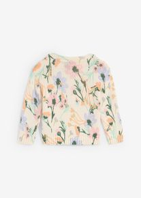 Zachte baby trui met bloemenprint - beige - maat 92/98 - met katoen - bonprix