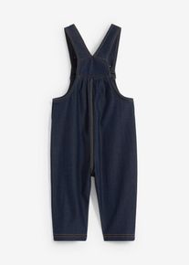 Baby sweat tuinbroek van een katoenmix met houten knopen - blauw - maat 92/98 - met katoen - bonprix