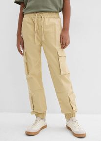 Stretch workwear broek regular fit - beige - maat 146 - met katoen - bonprix