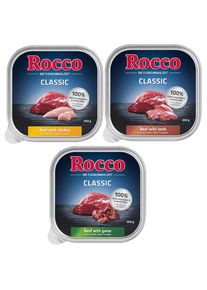 9x300g Rocco Classic lot mixte Classic 2 agneau, poulet, gibier - Pâtée pour chien