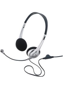15 Stück Renkforce RF-5045268 Computer On Ear Headset kabelgebunden Lautstärkeregelung schwarz silber