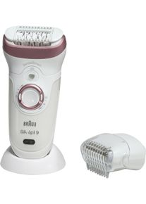 Braun Silk-épil 9 9730 Epilierer Rasierer Trimmer Haarentferner Nass-Trocken weiß