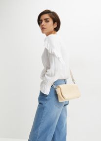 Umhängetasche in Strohoptik mit abnehmbarem Taschengurt - beige - Größe 13x25 cm - Vegan- bonprix