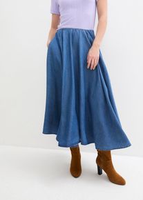 Jeans Rock High Waist Bequembund, blau, Größe 50, mit Baumwolle, bonprix