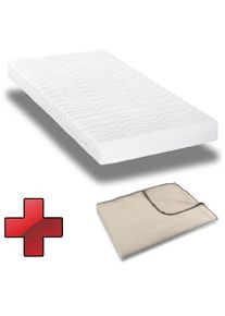 Premium 7-zone mattress 160x200 cm CloudComfort, height 15 cm, firmness level H2/H3 + Sleezzz Smart cuddly blanket 140 x 200 cm