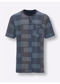 Normann Heren shortama in marine/middenblauw bedrukt ,maat 48/50, Witt, 100% Katoen