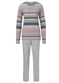 Normann Dames Pyjama in grijs gemêleerd ,maat 52/54, Witt, 80% Katoen, 20% Polyester