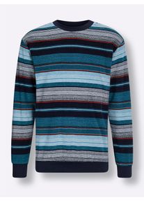 Normann Heren Pyjama in nachtblauw/oceaan gestreept ,maat 60/62, Witt, 80% Katoen, 20% Polyester