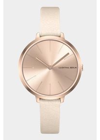 Women's Watch - Rose Gold - Surgical steel case, Sapphire-hardened mineral glass, Pearlwhite Leather Strap - 30mm , Miyota Quartz Movement -