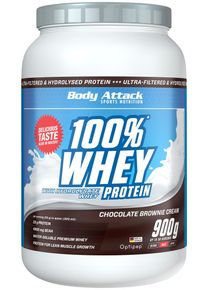 Body Attack Sports Nutrition Body Attack 100 % Whey Protein, 900 g Dose, Chocolate Brownie