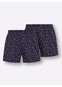 Heren Boxershorts in marine geprint ,maat 5, Witt, 100% Katoen