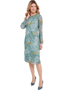 Damska Pokrčené puzdrové šaty Vápenno mätovo-šalviová potlač veľkosť 56