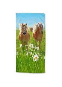 Good Morning Xxxl Strandtuch , Multicolor , Textil , Pferd , 75x150 cm , saugfähig, schnelltrocknend , Heimtextilien, Badtextilien, Strandtücher