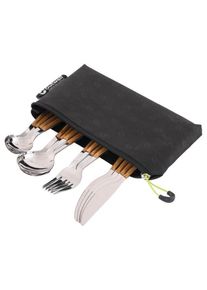 Outwell Besteckset Deluxe mit Tasche Cutlery set grey