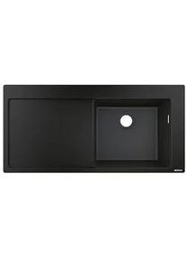 Einbauspüle Hansgrohe 450 1 Becken rechts 450 x 400 mm, graphitschwarz - 43314170