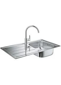 Spülen-Bundle Grohe Bau Edelstahlspüle K200 & Spültischmischer Bau Edge - 31562SD1